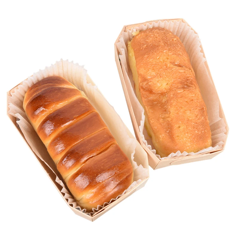 Bandeja de papel para alimentos, bandeja de madera desechable para embalaje de pasteles, Pan, hornear y ensaladas-1
