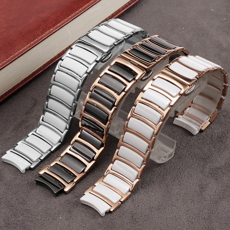 

PEIYI Hligh quality Ceramic watchband 16x12mm 22x16mm convex interface strap for R30927722 series men's and women's bracelet