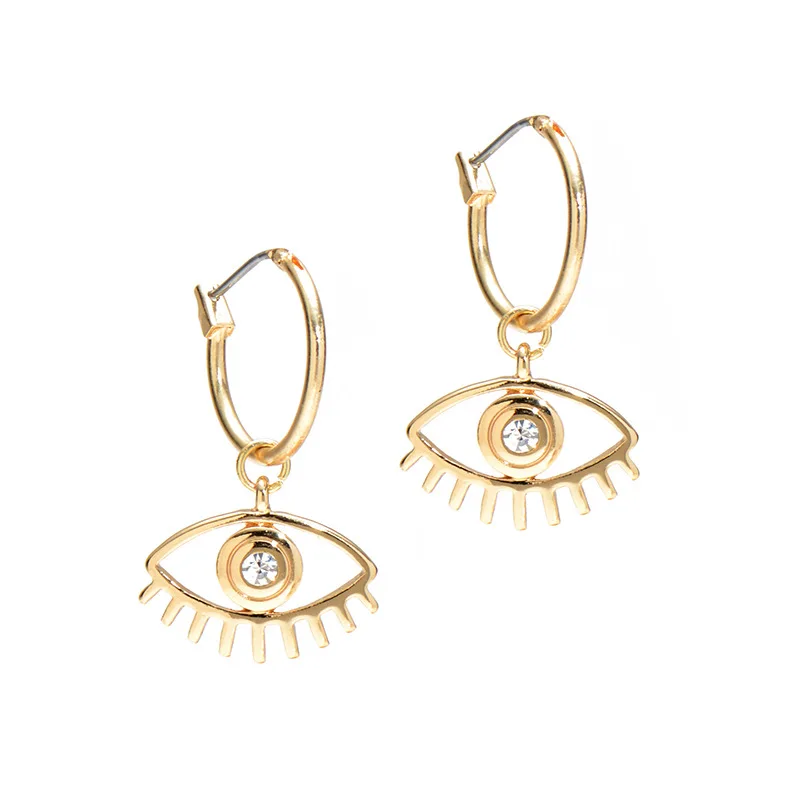 Серьги кольца женские круглые золотистые в стиле панк 1 пара|Серьги-кольца| |