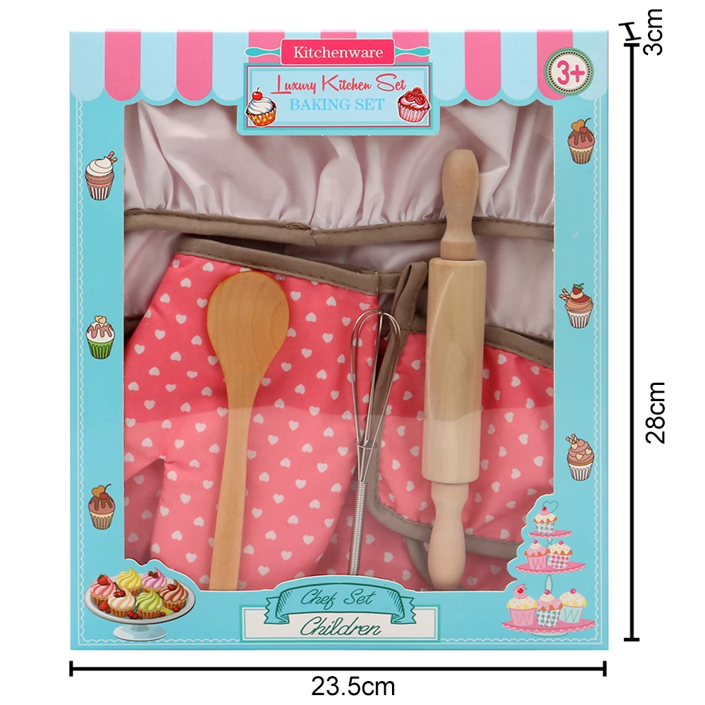 

11Pcs Kids Chef Role Play Set with Dress up Costume Aprons Microwave Oven Gloves Accessories Pretend Play Cookies Toys