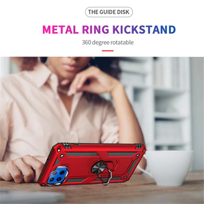 

Magnetic Finger Ring Amor Phone Bag for MOTOROLA MOTO G 5G Plus G9 Plus One Fushion G9 Play Fast G8 Power E6 Macro Hyper Case