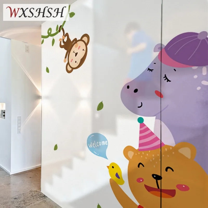 Статическая липкая оконная пленка по индивидуальному размеру милая мультяшная