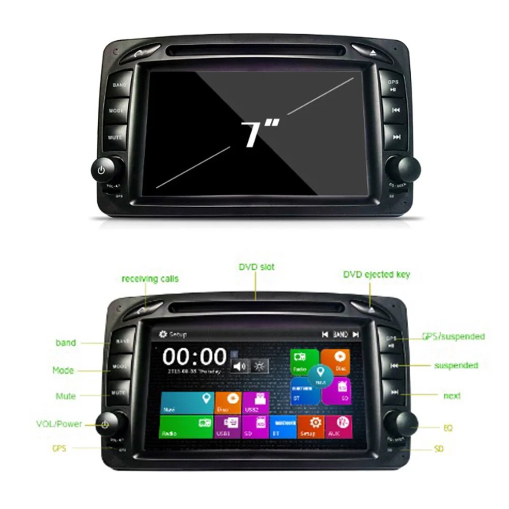 Автомобильный DVD плеер Eunavi 2 Din для Mercedes/Benz/CLK/W209/W203/W168/W208/W463/W170/Vaneo/Viano/Vito/E210/C208 Canbus FM