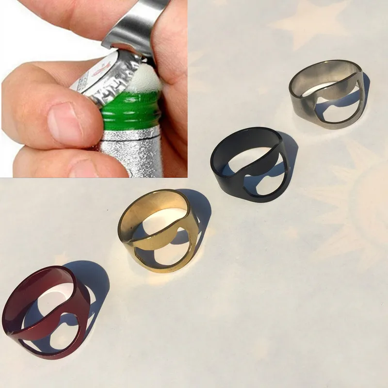 

Creative Colorful Finger Ring Ring-Shape Stainless Steel Beer Bottle Opener