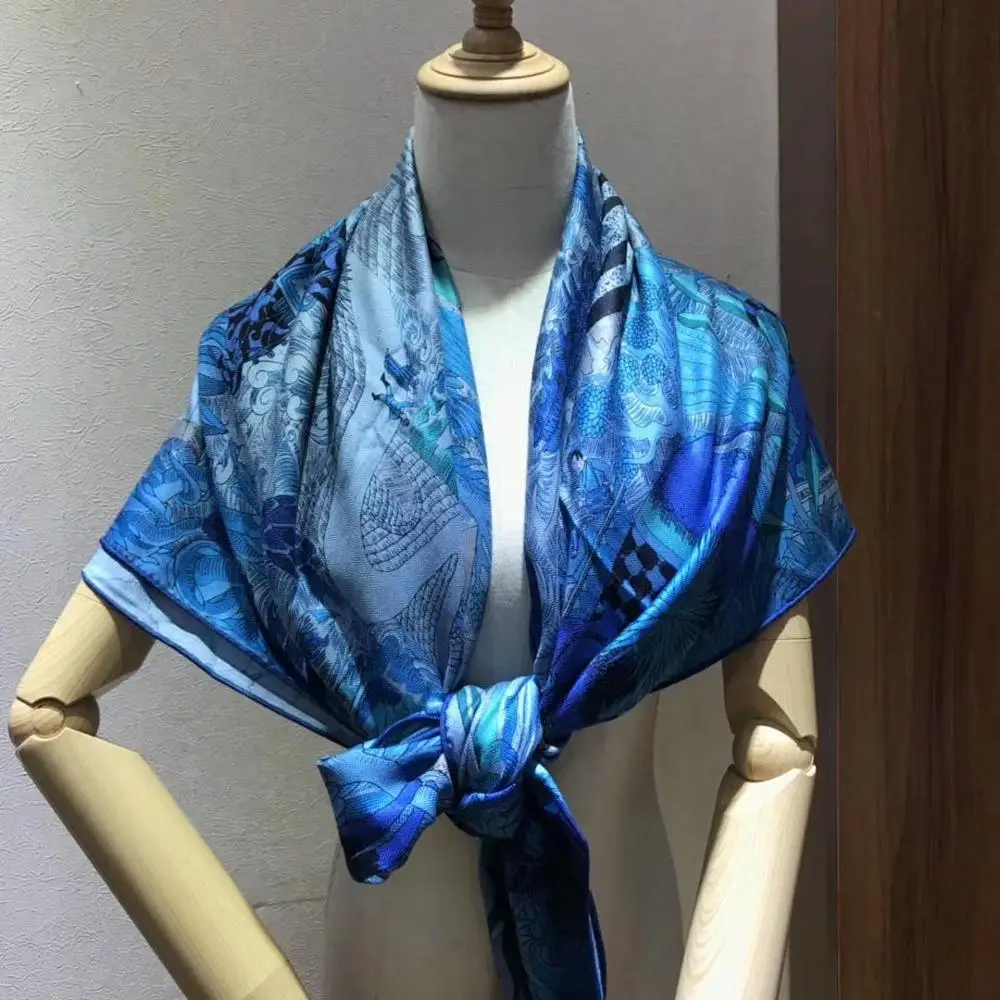 

2020 new arrival autumn spring classic design 140*140 cm animal scarf 65% cashmere 35% silk scarf wrap for women lady girl
