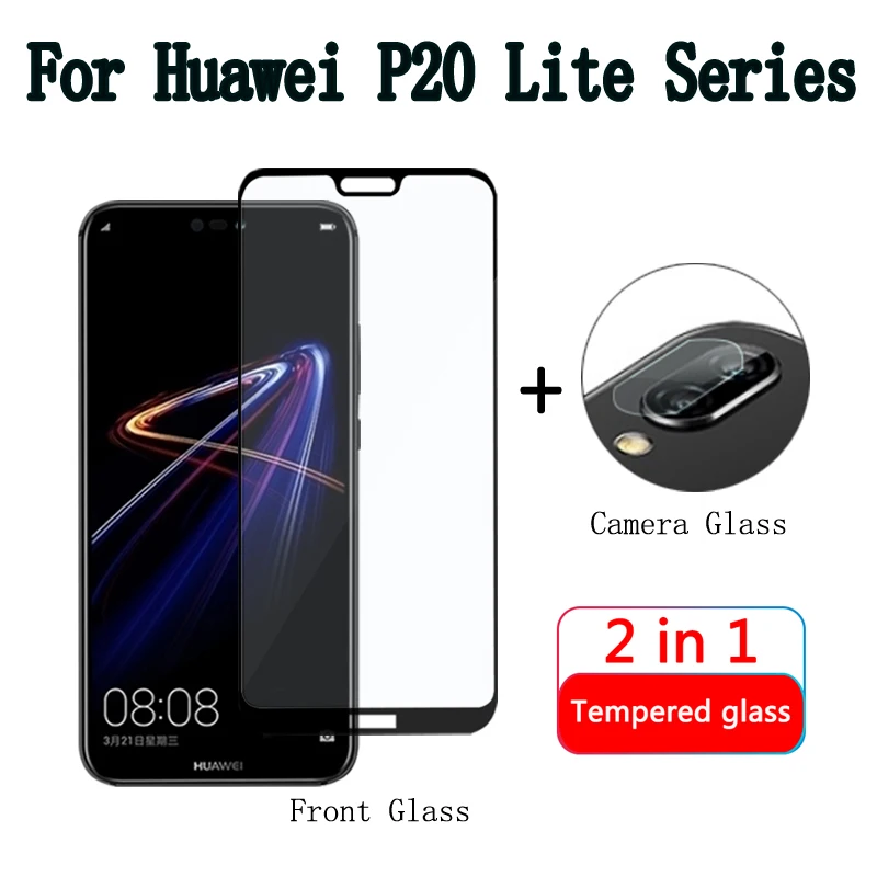 2 в 1 защитное закаленное стекло для объектива камеры Huawei P20 Lite P20Lite|Защитные