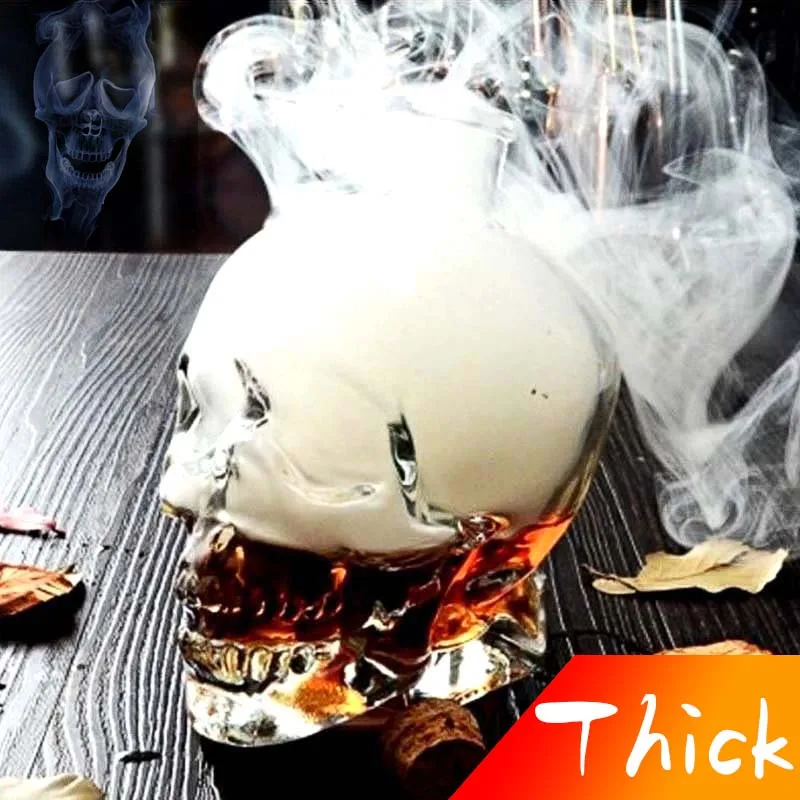 

New Whiskey Skull Vodka Bottles Skull Head Bottle Creative Gothic Wine Vodka Decanter 180ML 400ML 750ML Three Sizes Crystal