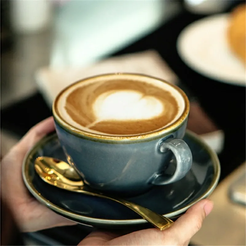 

Ceramic Coffee Cups Set Breakfast Milk Tea Cup With Tray & Spoon Afternoon Tea Drinkware Cup Kitchen Utensils Wedding Gifts