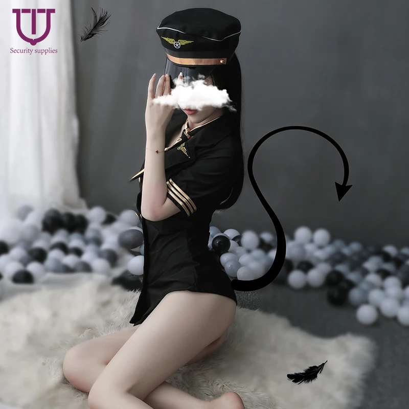 Сексуальная стюардесса бэйбидолл глубокий V образный вырез сексуальная униформа