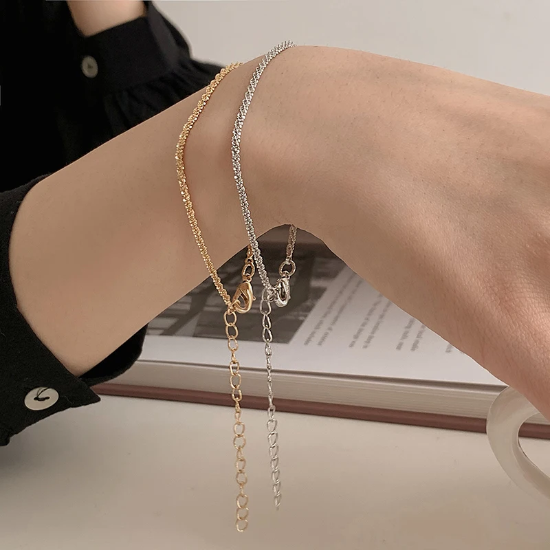 Витая Цепочка нишевой дизайн простой браслет Ins холодный ветер сетка красный