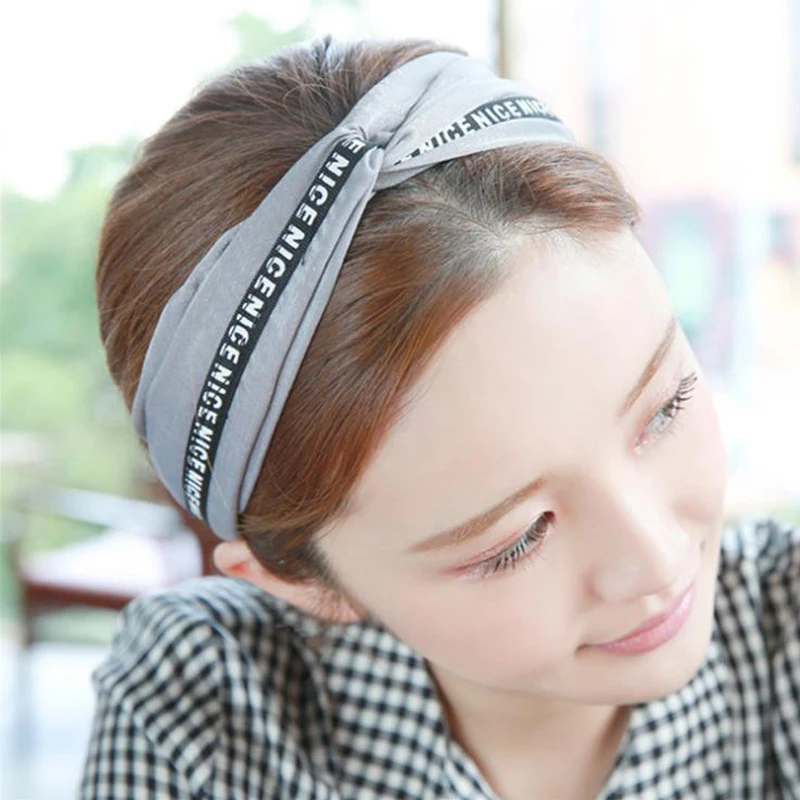 Креативные милые повязки для волос с буквенным принтом замшевые на голову