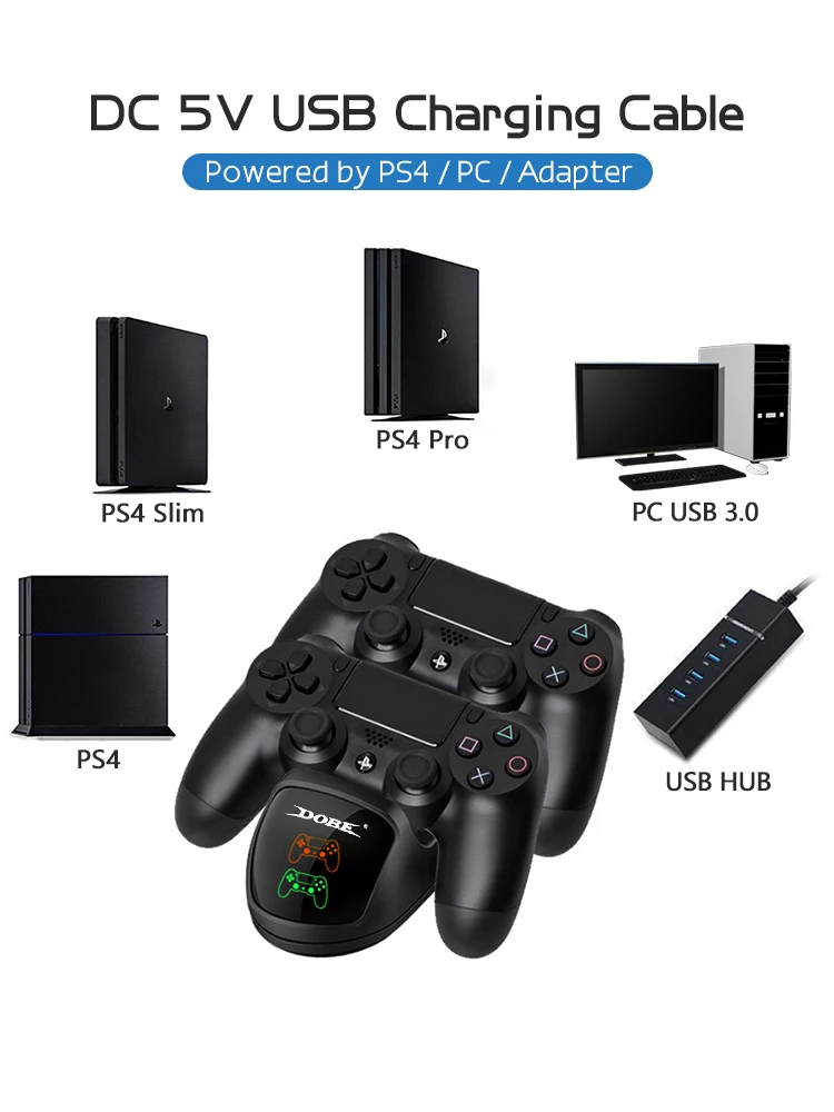 Данные лягушка игровой контроллер Джойстик двойной USB зарядная док-станция с светодиодный светильник индикаторы для Playstation 4 PS4/PS4 Slim/Pro