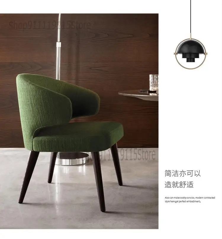Customized Nordic Solid Wood Cloth Home Dining Chair Modern Simple Negotiation Table Coffee Shop Leisure Back Light Luxury Desk |