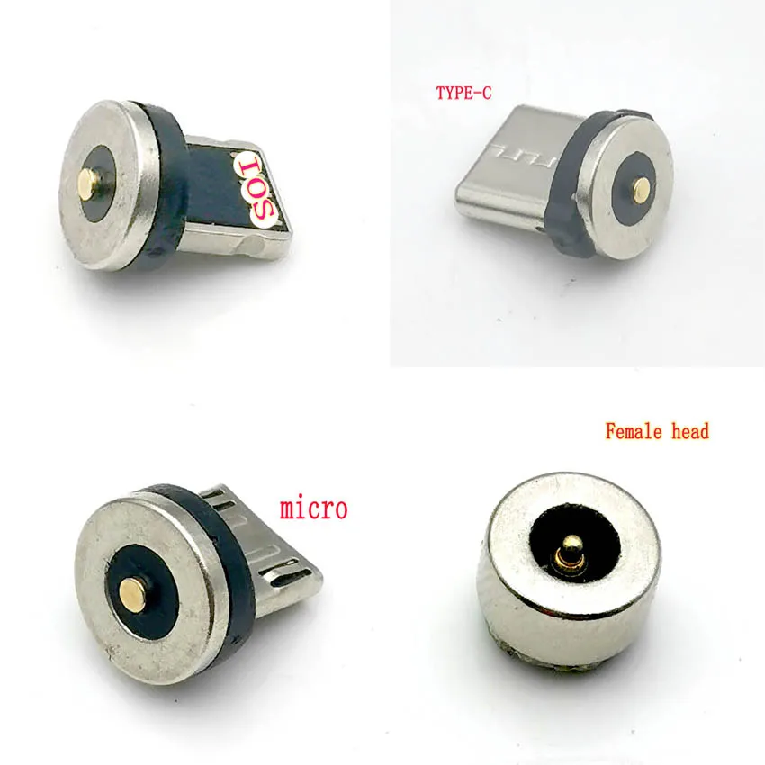 

5PCS Magnetic Plug 2 Pin Magnetic Charging Cable Adapter Micro USB Type C Magnet Charge Connector Dust Plugs