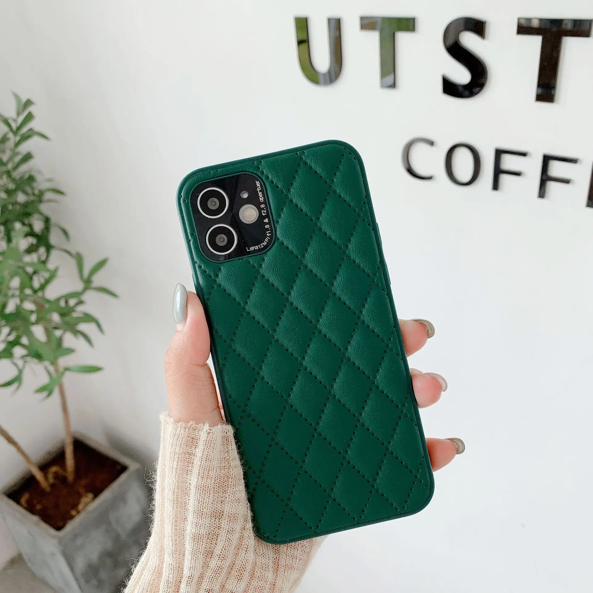 

Роскошный однотонный чехол из овечьей кожи для телефона iPhone 12 11 Pro Max XS Max X XR 7 8 Plus, простой мягкий чехол в полоску для iPhone 11