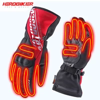 motorcycle heating gloves winter riding accessories waterproof touch screen skiing electric heating guantes battery powered