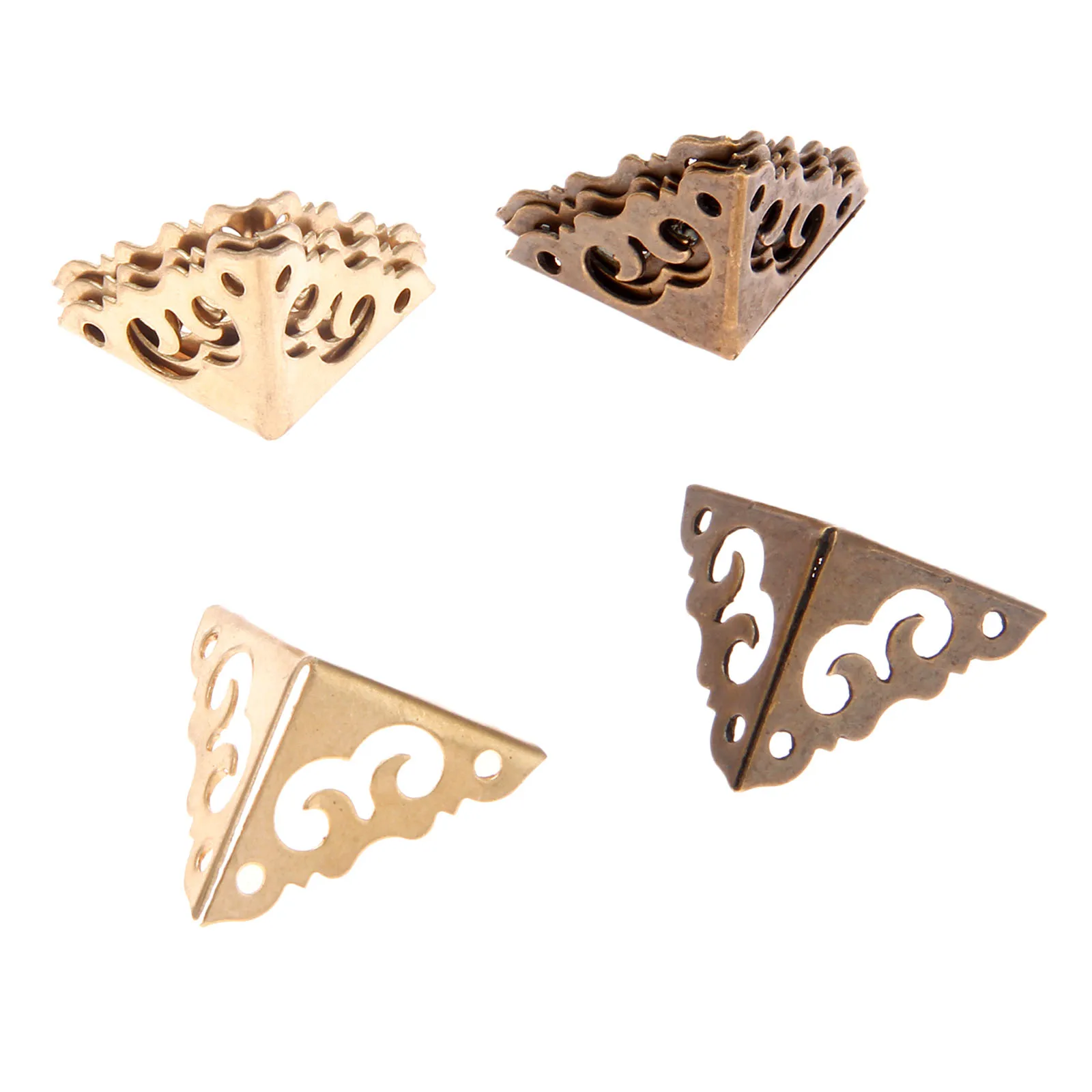 DRELD 4 шт. Античная Медная шкатулка для драгоценностей декоративные угловые
