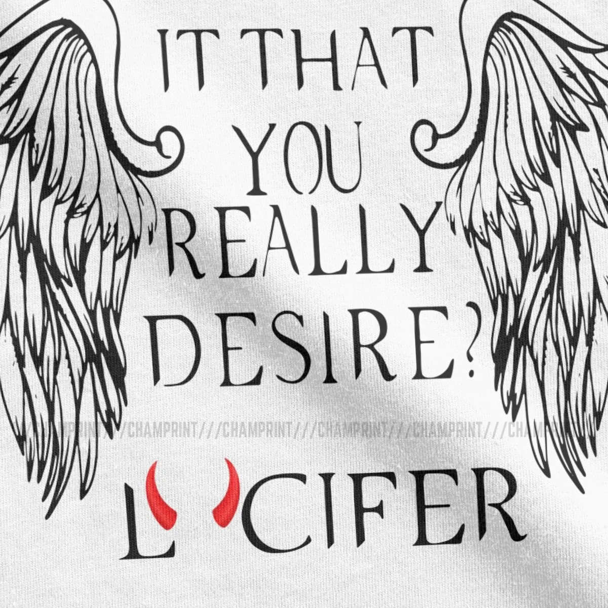 Что вы действительно хотите футболки с принтом Lucifer Мужская футболка коротким