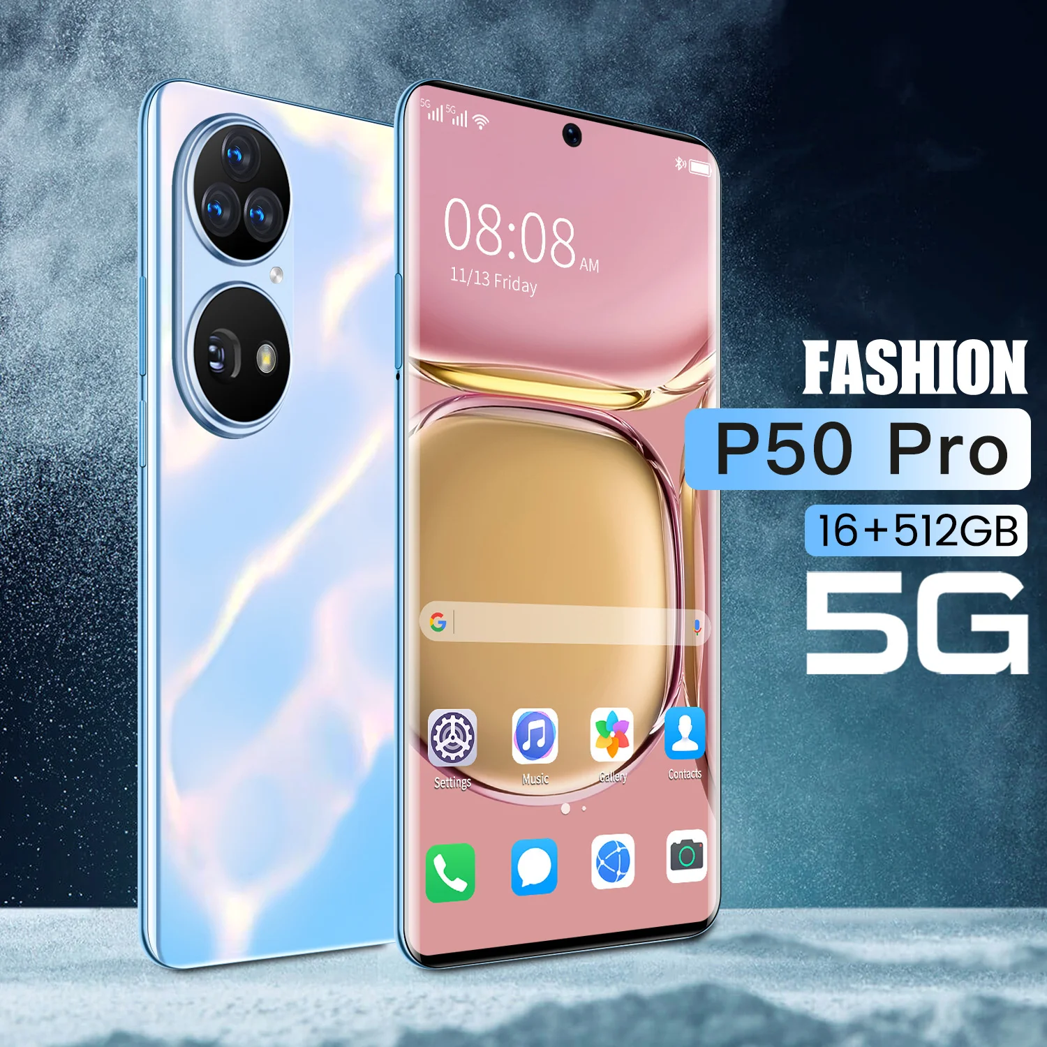 global version 2022 new 5g smartphone adapts to huawei p50 pro 7 3inch 12512gb video call phone for vivo samsung xiaomi phone free global shipping