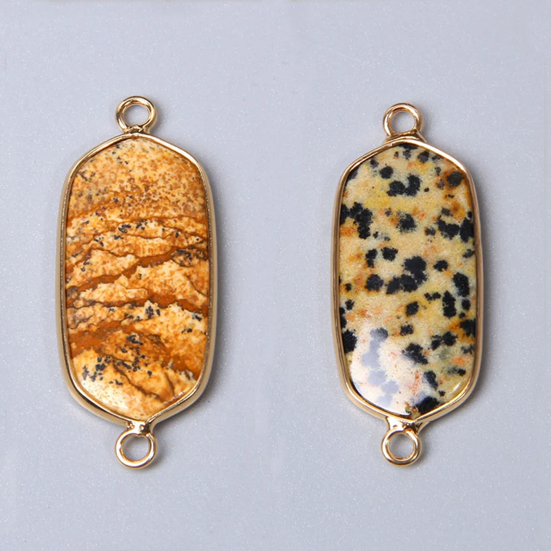 2 шт./компл. натуральная желтая картина Далматин подвеска-Шарм с камнем