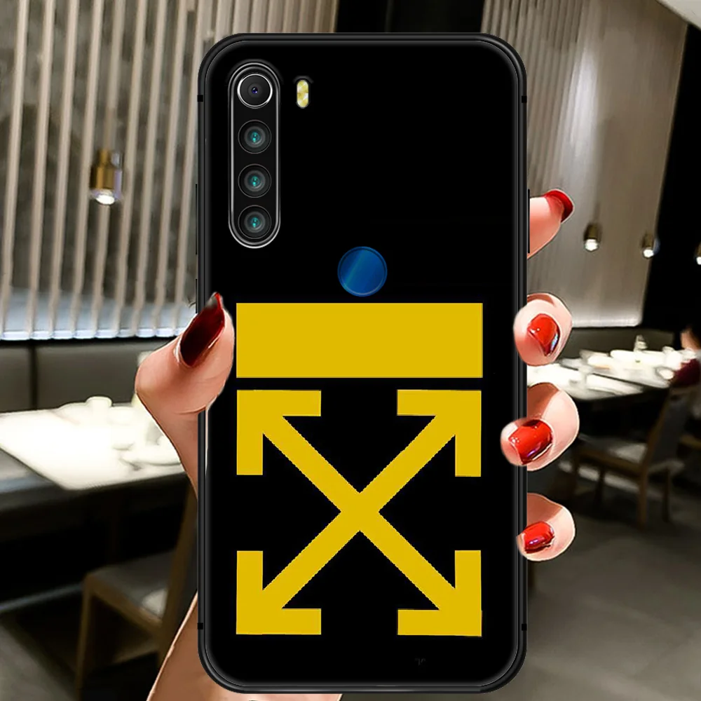 

Fashion Off Ow Brand Phone Case Cover Hull For XIAOMI Redmi 7a 8a S2 K20 NOTE 5 5a 6 7 8 8t 9 9s Pro Max black Cover 3D Bumper