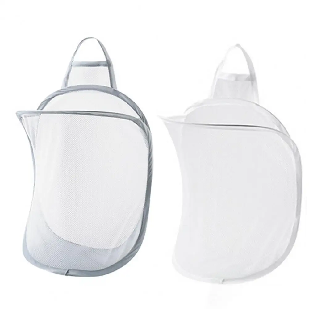 

Self-adhesive Type Without Punching Household Folding Mesh Bathroom Polyester Hanging Laundry Basket Bag Dirty Clothes Bucket