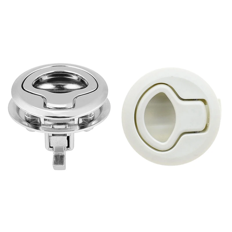 

White Flush Pull Slam Latch for RV Boat Marine Deck Hatch & Boat Latches 1.5 Inch Slam Latch Flush Pull Hatch Latch