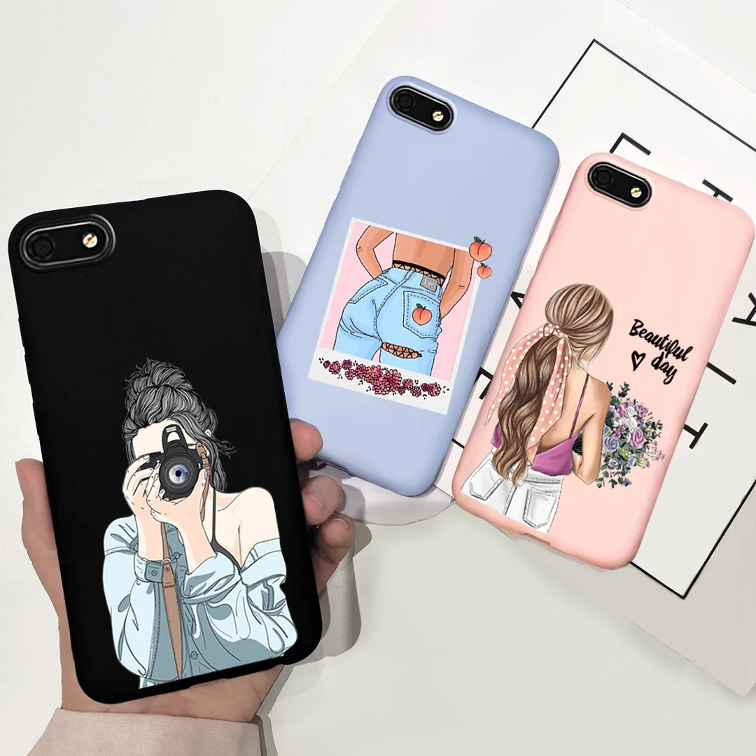 Яркий силиконовый чехол с красивой девушкой подсолнухами и маргаритками для Huawei