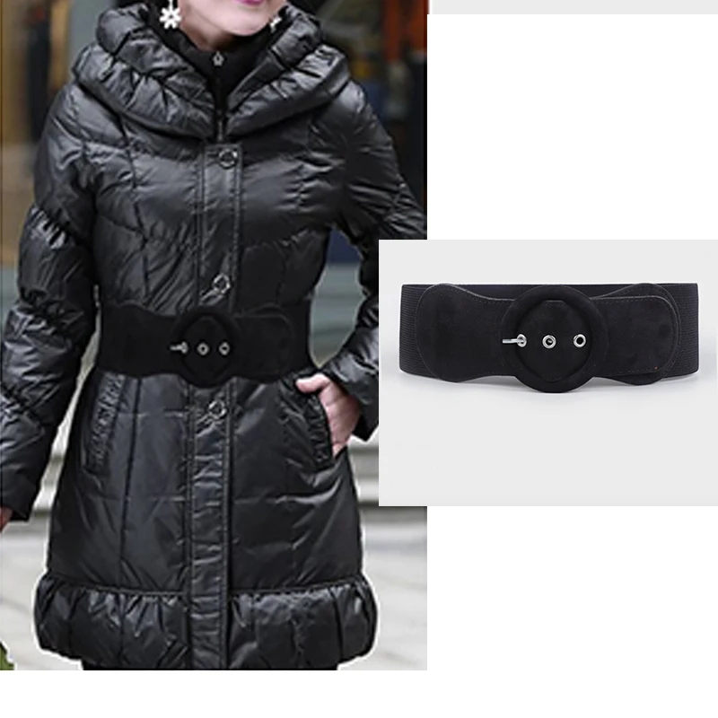 

Women Waist Belt Cummerbund Elastic Belt Square Buckle Black Dress Decorate Waistband Women Wide PU Leather Elastic Waistband