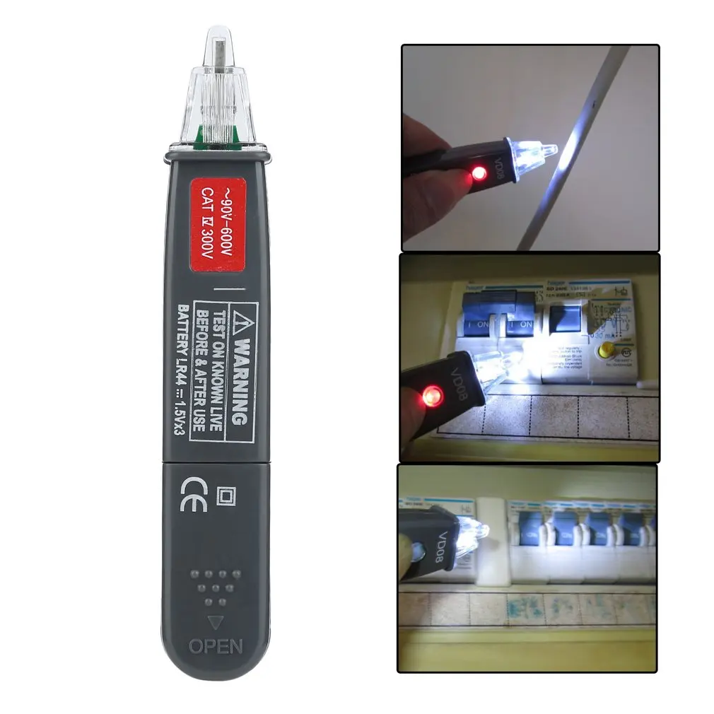 

NEW Non Contact Voltage Detector / Electric Detector Pen With LED Light Button AC Circuit & Voltage Tool Voltage Tester Pen Kit