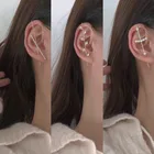 Серьги-гвоздики в виде иголок для пирсинга женские, медные инкрустированные цирконами