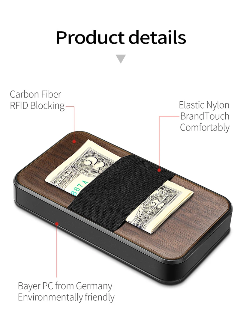 Новинка деревянный и PC ID кредитный держатель для карт кошелек RFID блокирующий