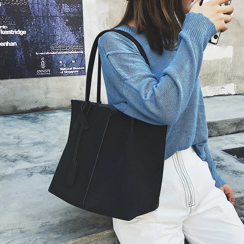 Женские замшевые сумки из мягкой кожи женская сумка 2 предметов Набор сумок