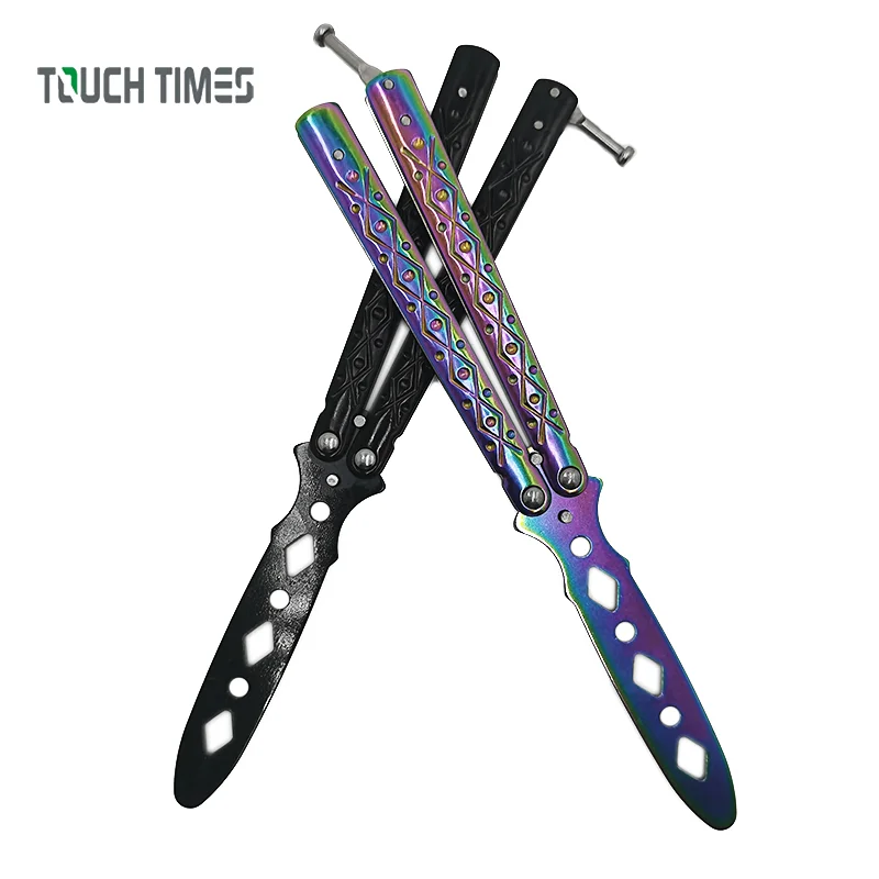 

Folding Knife Butterfly Knife Portable Transformable Blunt Balisong Pocket Trainer Survival Knife Training Tool For Outdoor Game