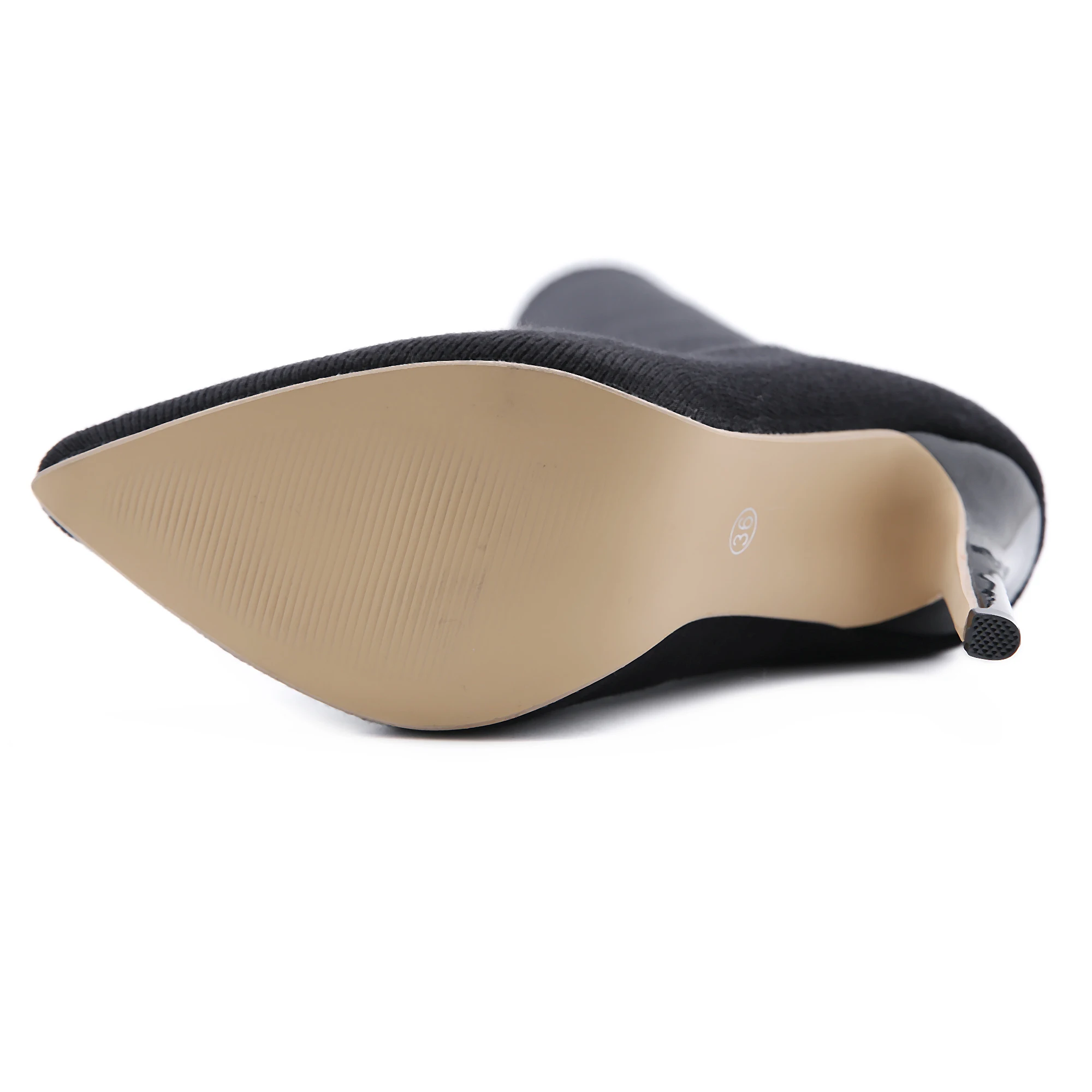 

European American style hosiery boots plain boots 12cm elastic high heel boots large size 35-40 Women Shoes