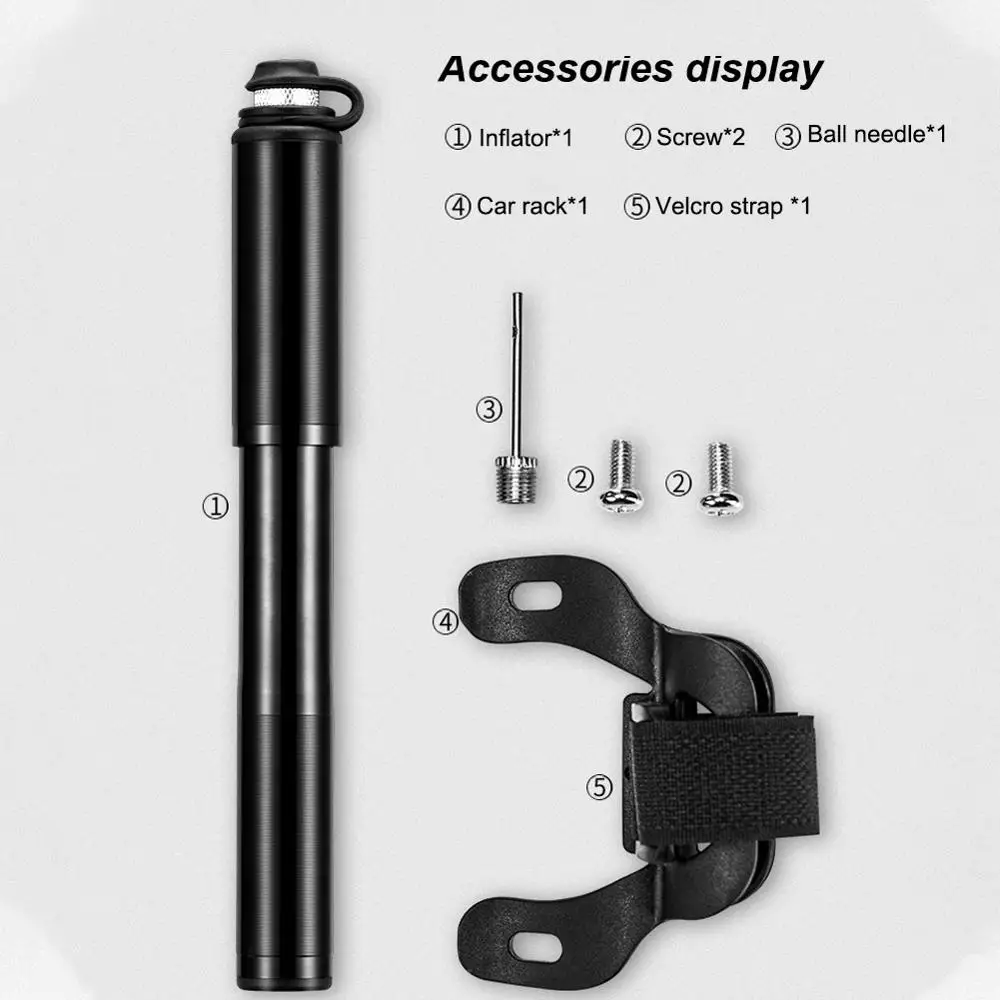 Ручной мини насос для велосипеда ручной портативный велосипедный с иглой и