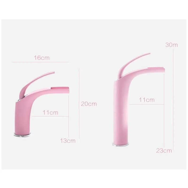 Смесители для раковины розовый водопад любовного цвета смеситель в ванной