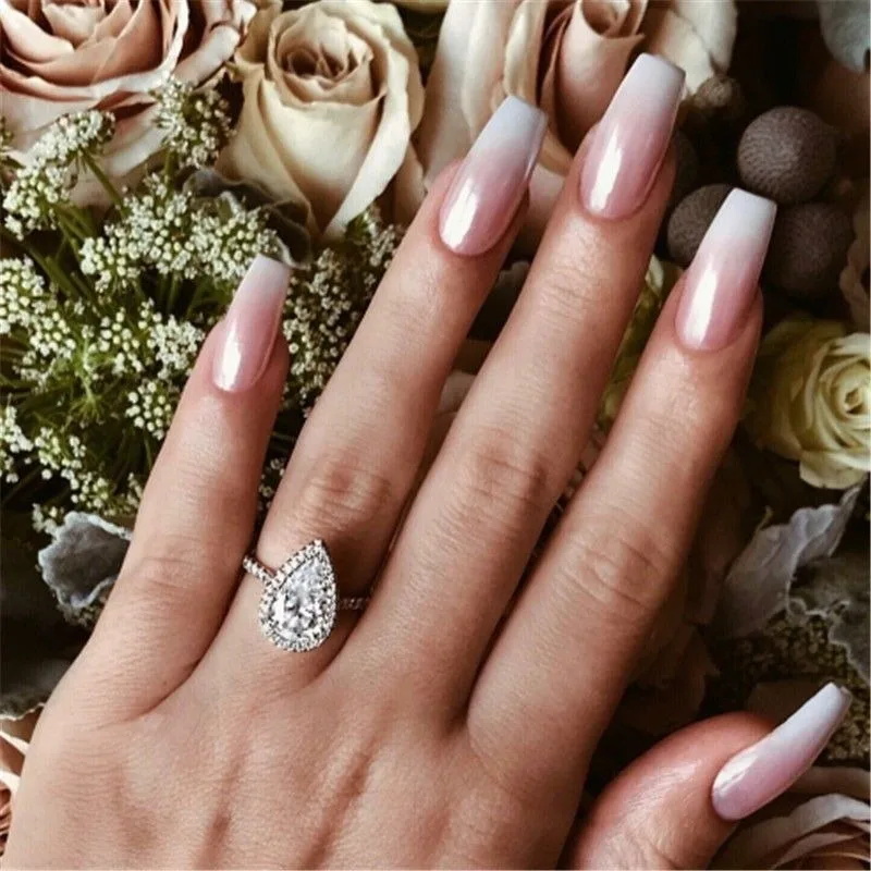 В коробке 100 шт. полукончики прозрачные накладные ногти французский акриловый ABS