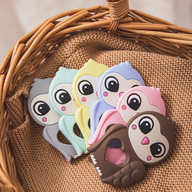

1PC Baby Teether Silicone Animal Owl For Pacifier Chain Teething Pendant Bpa Free Baby Silicone Charm Accessories Montessori Toy
