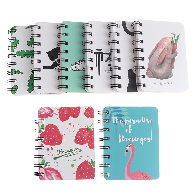 Новый мультяшный портативный мини-блокнот в катушке твердая обложка милая