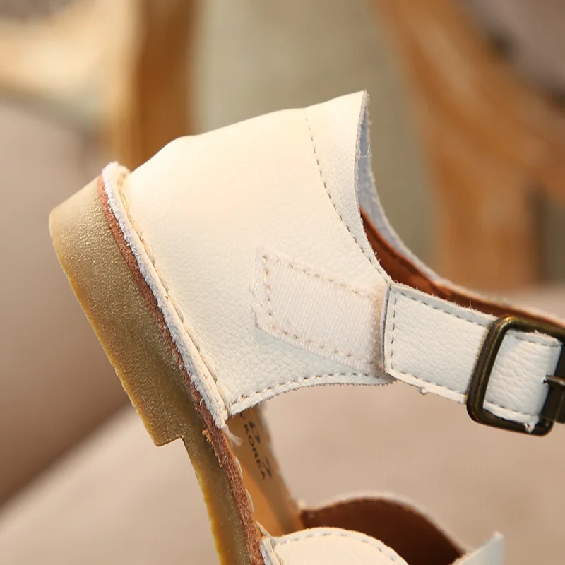 Весенняя детская обувь Обувь из натуральной кожи на плоской подошве для