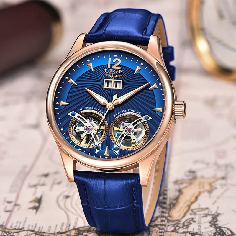2020LIGE Men's Watches Mens Top Brand Luxury Unique Design Automatic Mechanical Sport Watch Men Tourbillon Reloj hombres | Наручные