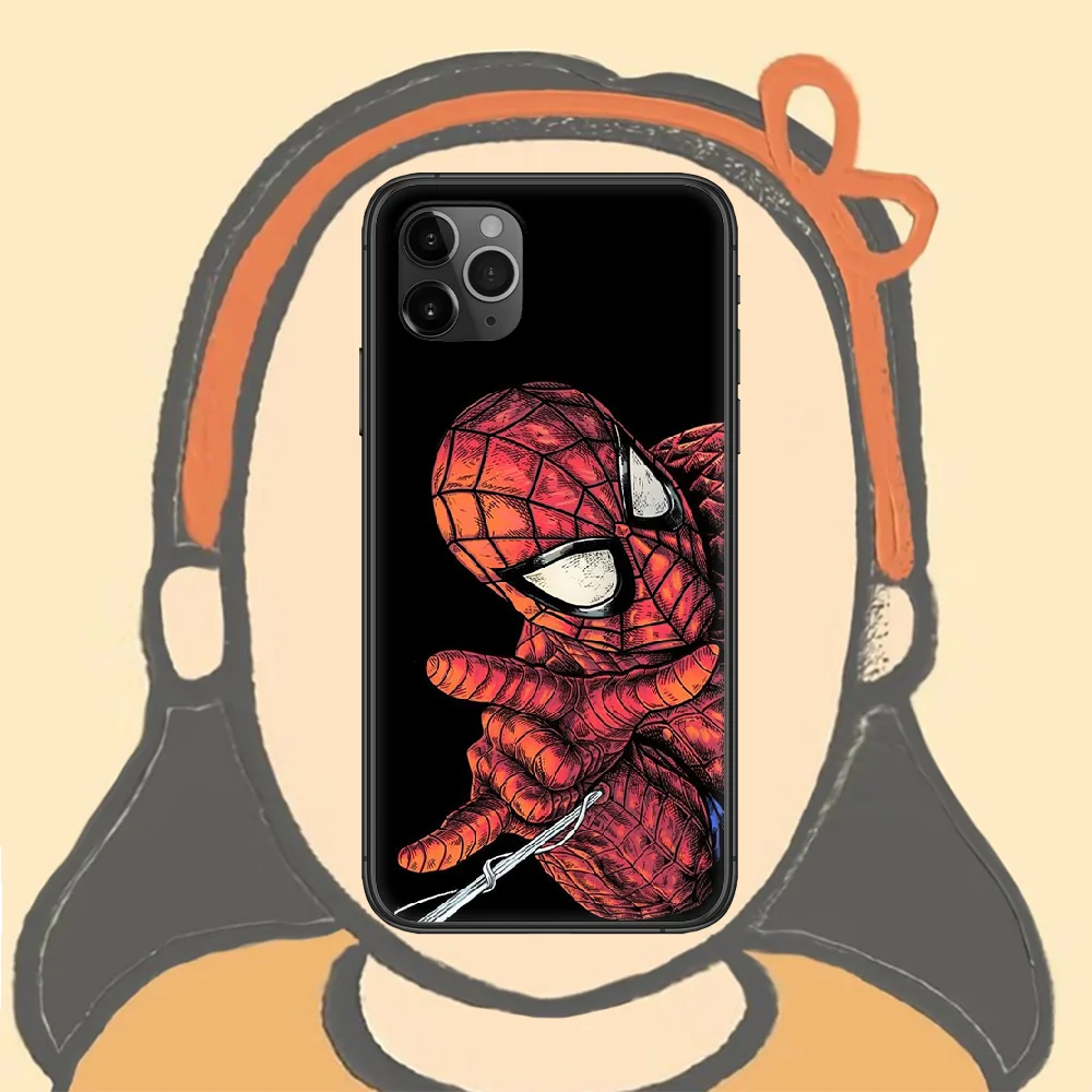 

Spiders Man Super Phone Case For Iphone 4 4s 5 5S SE 5C 6 6S 7 8 Plus X XS XR 11 12 Mini Pro Max 2020 black Cell Fashion