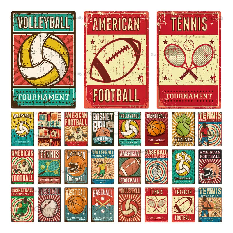 Мяч винтажный металлический постер доска спортивный клуб жестяная вывеска Декор