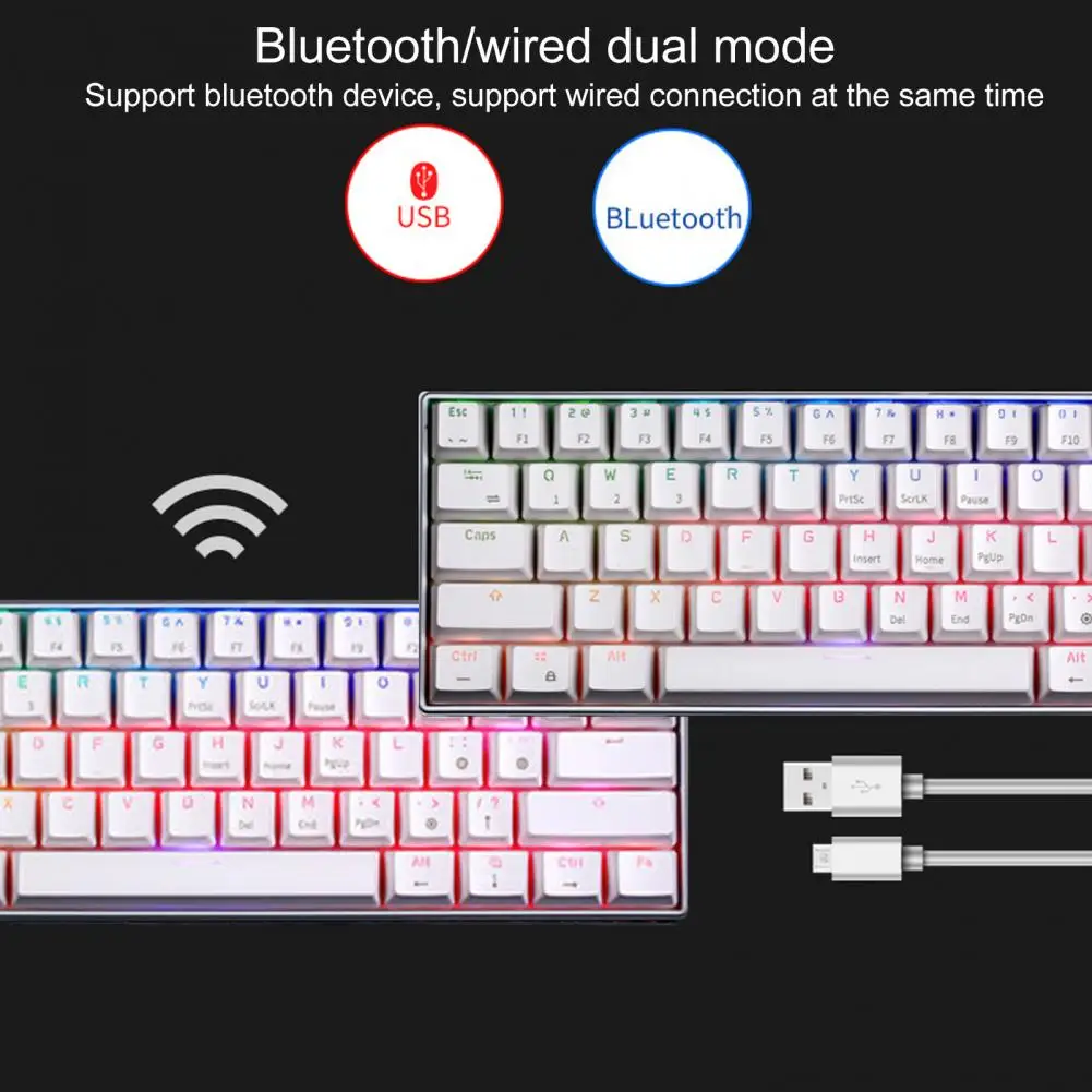Игровая механическая клавиатура RK61 3 режима RGB 2 4 ГГц 61 клавиша Bluetooth USB проводная