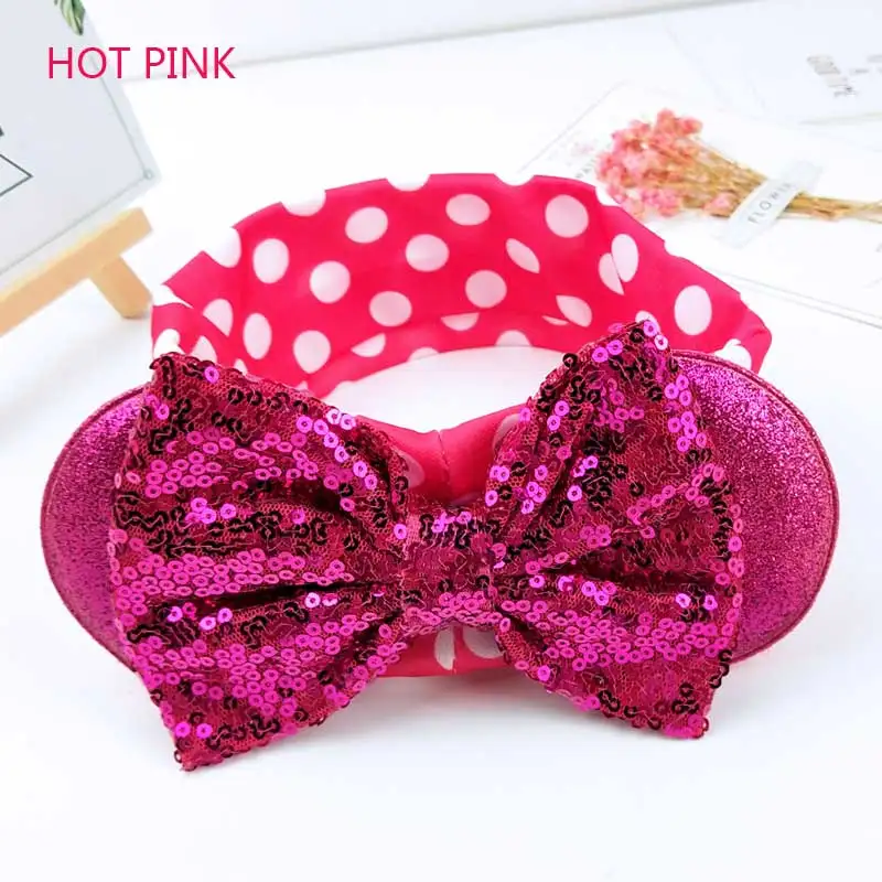 44-HOT PINK Девушки Мода повязки с узелком хлопок аксессуары для волос для женщин девочек новорожденных цветок волосы группы детей головной убор W284 - Цвет: 44-HOT PINK