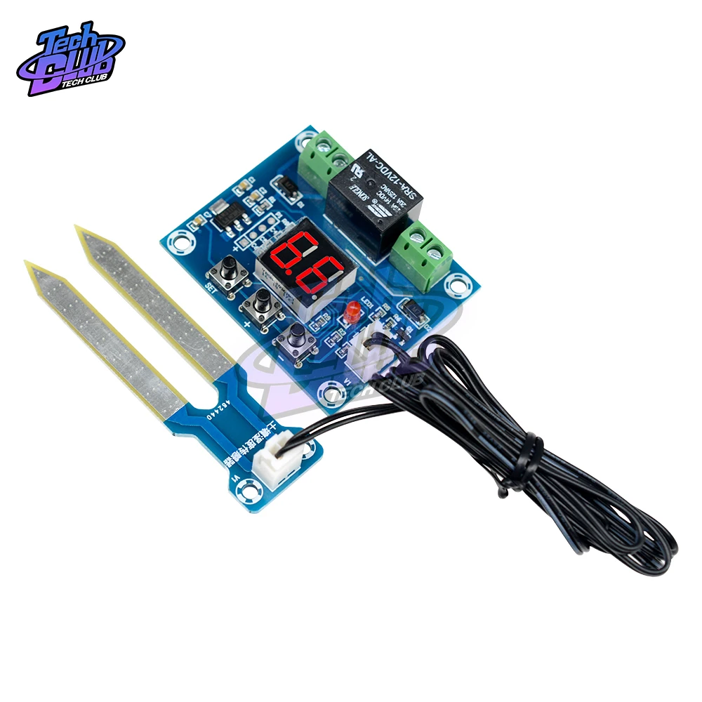 Автоматический контроллер влажности почвы 12 В с красным цифровым дисплеем для