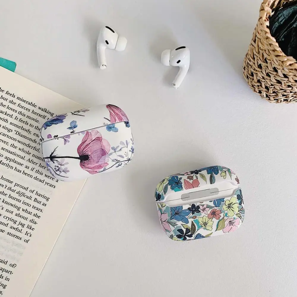 For AirPods Pro Case Earphone Case Gradient Rainbow Color /flower Protective case fundas For Air pods 1/2 cover for 에어팟 케이스 capa