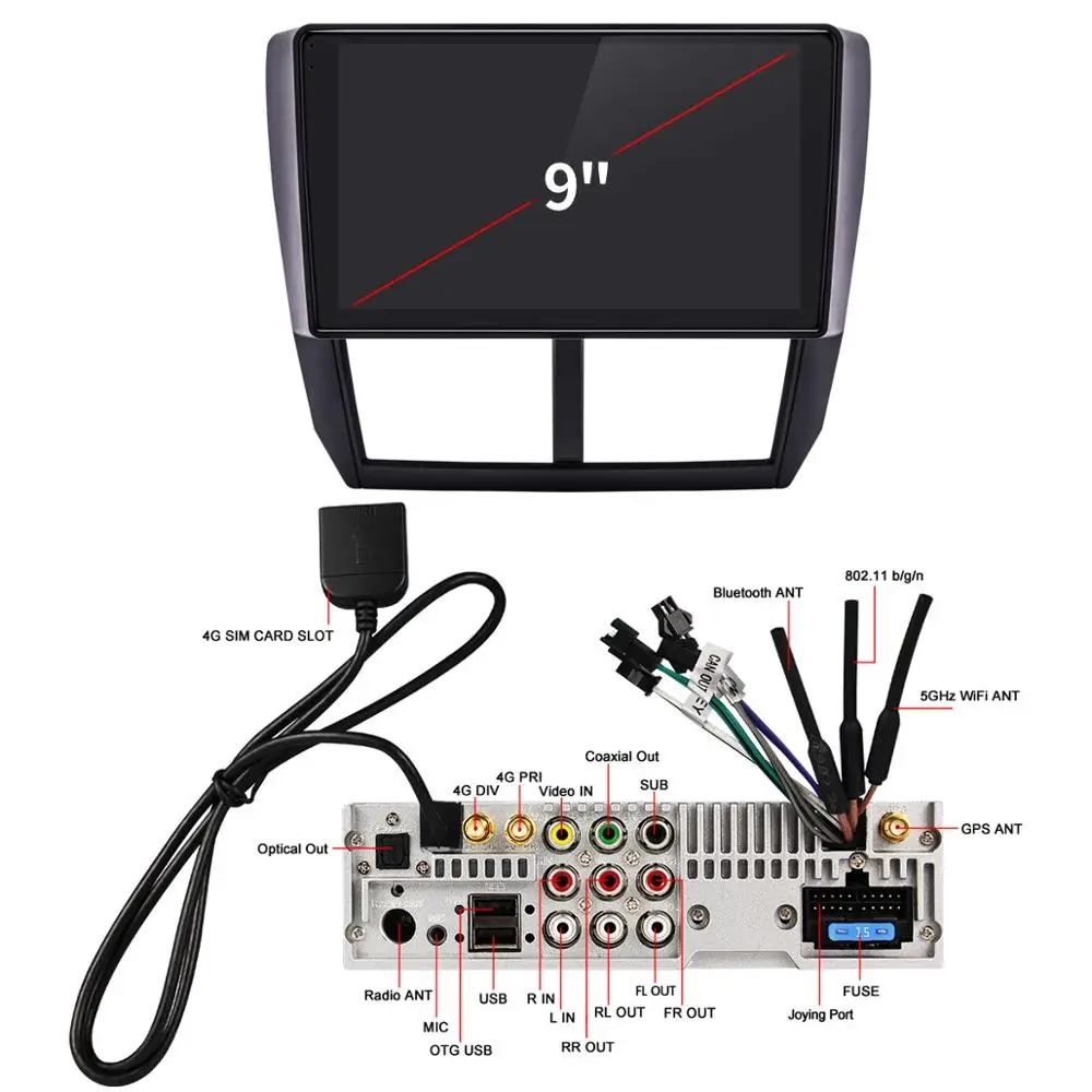 Автомагнитола 9 дюймов Android 10 стерео GPS головное устройство мультимедийный DVD