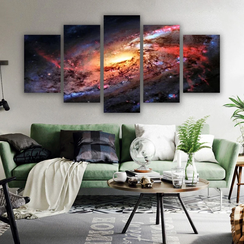 Художественная картина космической галактики со звездами постер с высоким